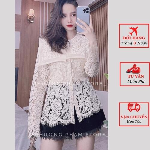 Áo sơ mi ren nữ tiểu thư dài tay ulzzang Hàn Quốc yolo fashion