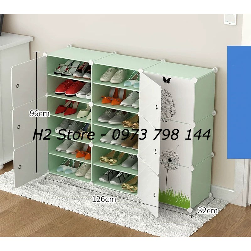 TỦ NHỰA LẮP GHÉP ĐỂ GIÀY ĐA NĂNG THÔNG MINH 18 Ô (chia ô) BỒ CÔNG ANH.