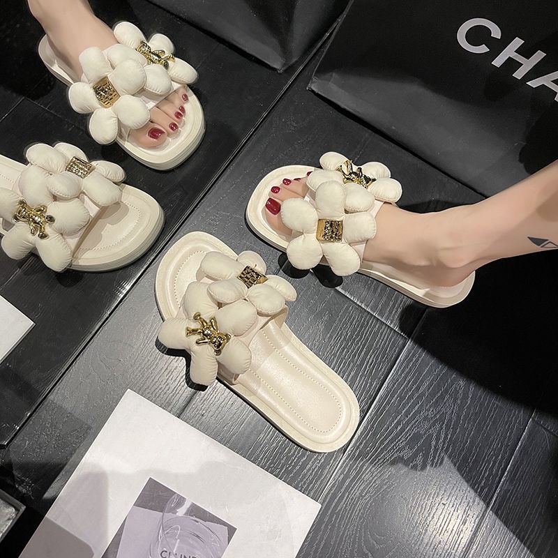 Dép Sandal Đi Biển Đế Dày Đính Hoa Thời Trang Mùa Hè Mới