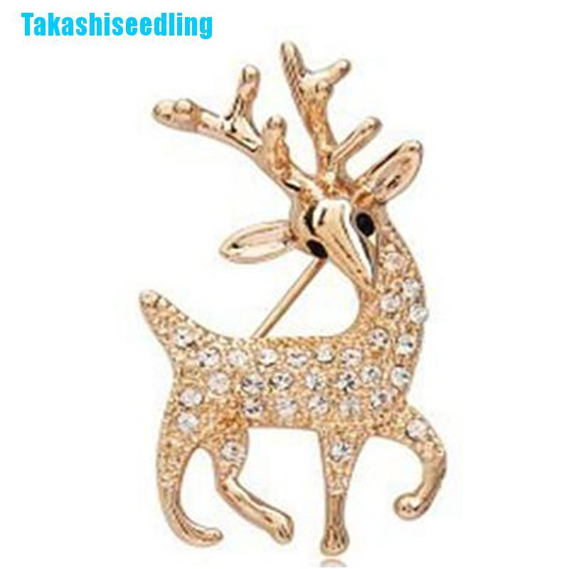Cài áo hình hươu đính đá lấp lánh