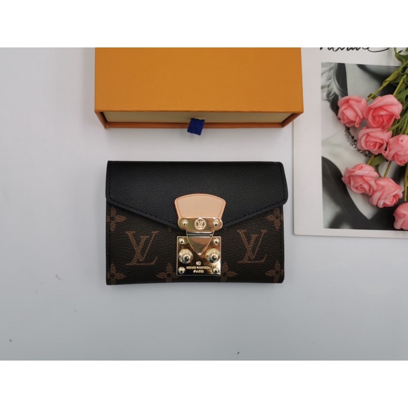 Ví gập cho nữ thương hiệu Louis Vuitton LV cao cấp khoá trượt