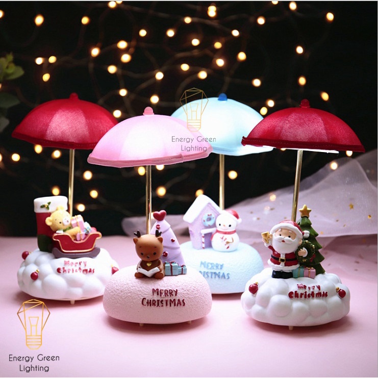 Món quà giáng sinh ý nghĩa Energy Green Lighting - Mô hình dễ thương có đèn phát nhạc trang trí bàn học văn phòng decor