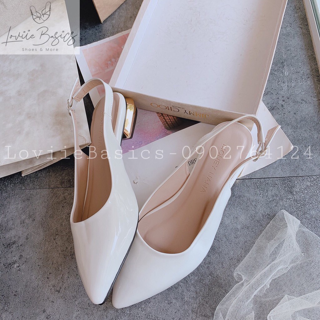 SỤC CAO GÓT LOVIIE BASICS - GIÀY THỜI TRANG BÍT MŨI HỞ HẬU SAU 2 PHÂN MẠ ĐỒNG S201203