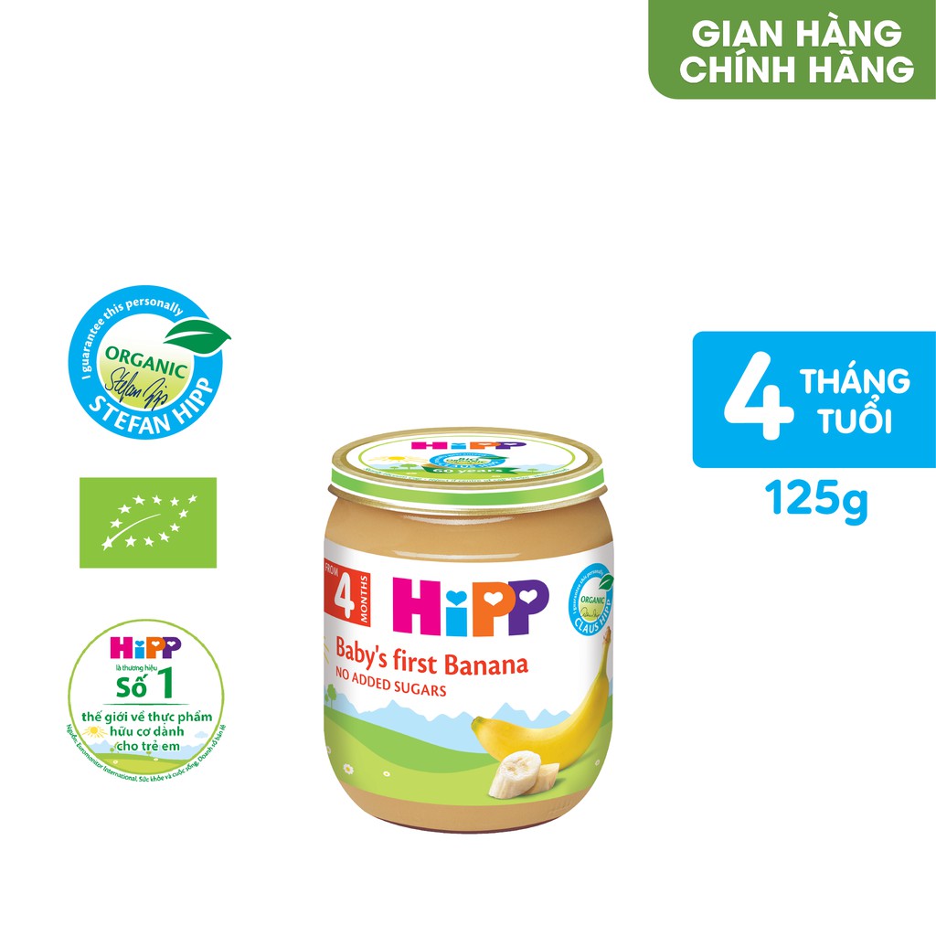 Dinh dưỡng đóng lọ ăn dặm Chuối ăn dặm khởi đầu HiPP Organic 125g