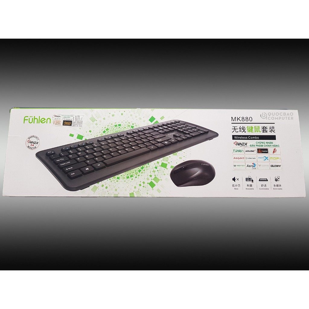 Bộ bàn phím và chuột không dây Fuhlen K880