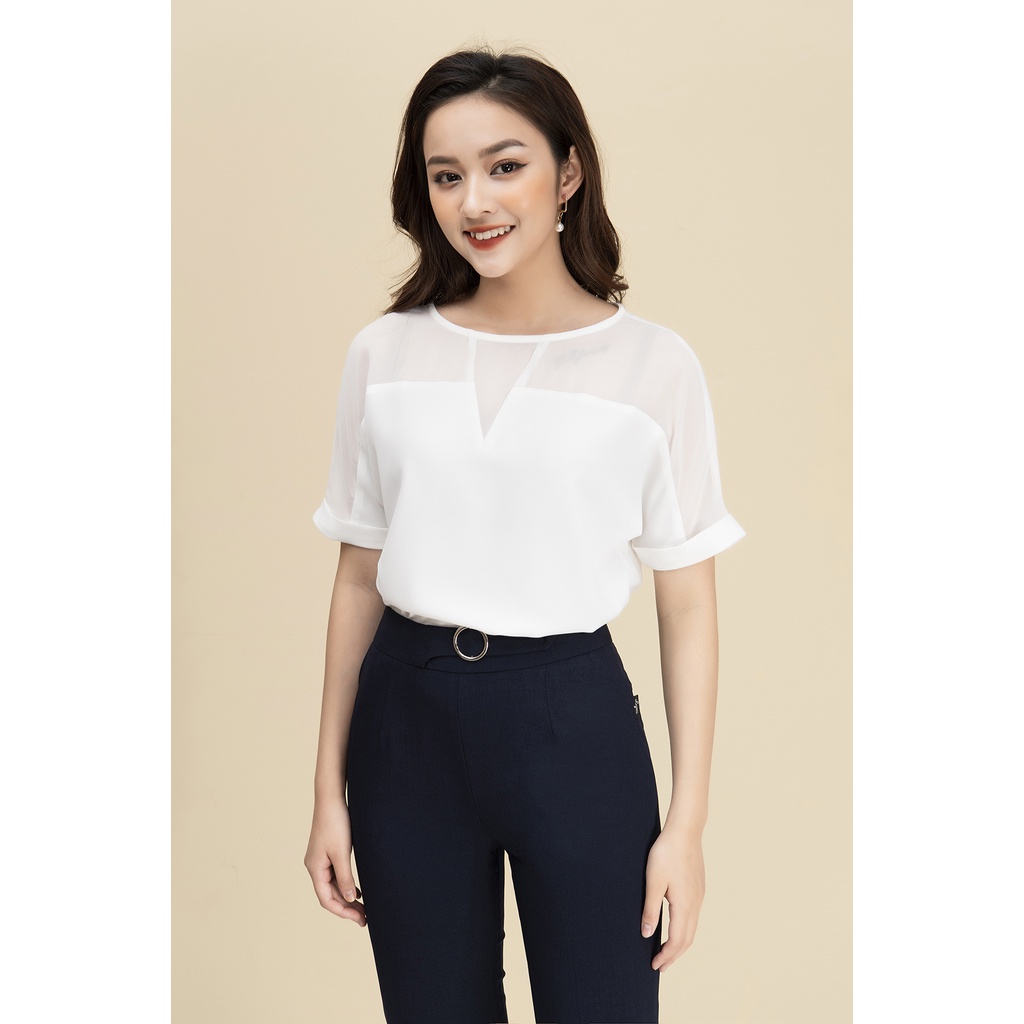 Áo Sơ Mi Thiết Kế Nữ Cao Cấp LUPERI LFSM1113 Kiểu Dáng Phối Ren Thanh Lịch Phù Hợp Với Nhiều Loại Trang Phục