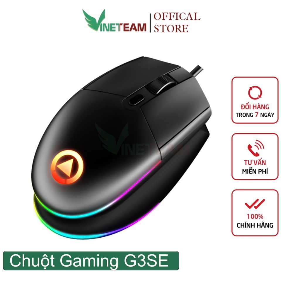 [Mã giảm 10% đơn 99K] Chuột gaming có dây Vinetteam G3SE thiết kế nhỏ gọn, Led bao quanh đẹp mắt, DPI tùy chỉnh -4729