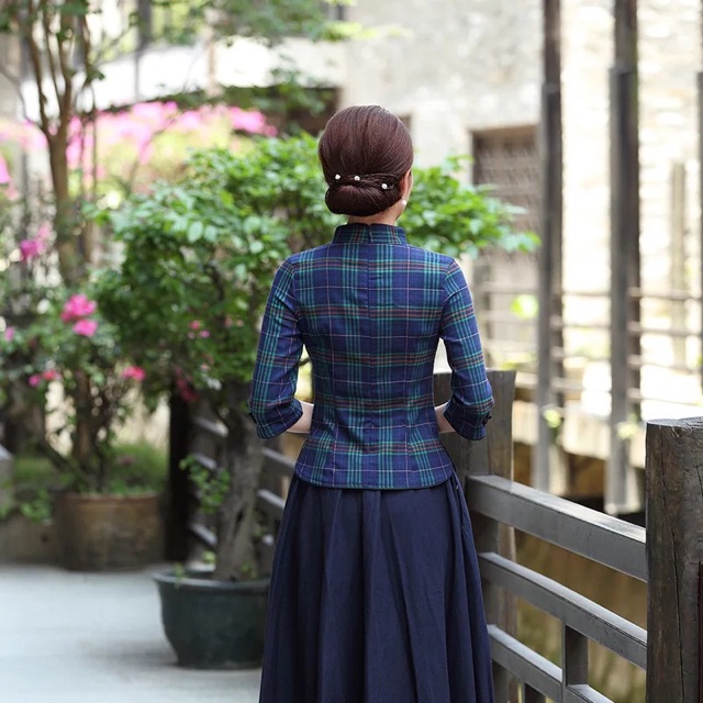 Áo sườn xám tay lỡ PMS55