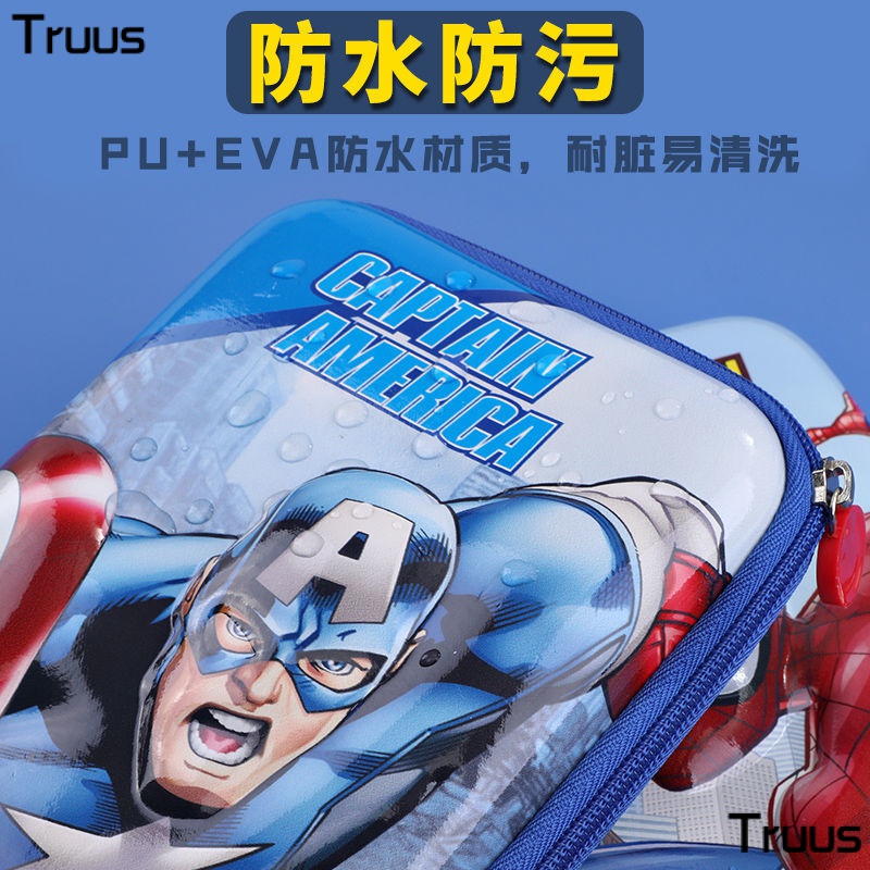 Disney Túi Đựng Bút Chì Sức Chứa Lớn Họa Tiết Spiderman 3D / Captain America Đơn Giản Cho Học Sinh Tiểu Học