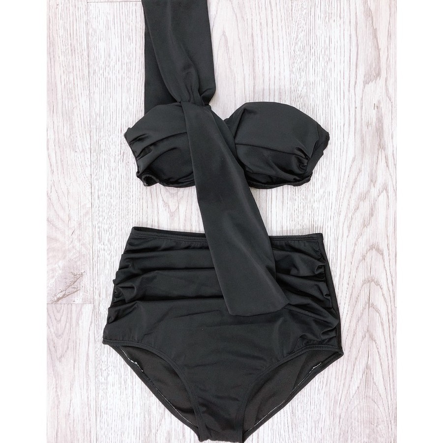 Bikini 2 mảnh áo quây lệch vai có gọng, bộ bơi rời nhún ngực quai vai cho nữ BIkini191