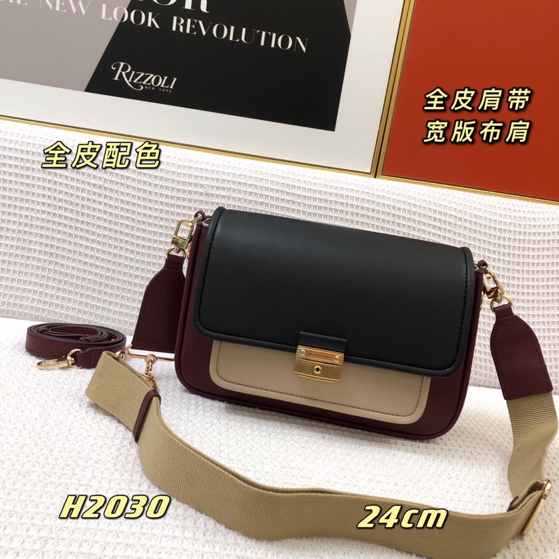 Túi đeo chéo nữ da thật nhập khẩu thương hiệu thời trang cao cấp MK size 24 bản phối màu cực thời trang