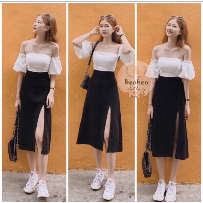 CHÂN VÁY XẺ TÀ DÁNG DÀI