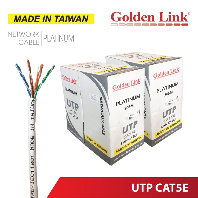 Cáp mạng GoldenLink Taiwan CAT5E 1Gbps Gigabit WAN LAN BootRom CCTV Camera PoE