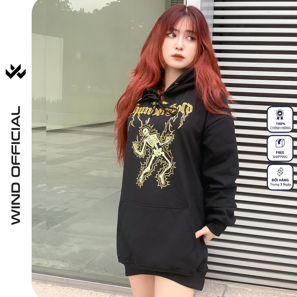 Áo hoodie unisex form rộng WIND nỉ bông Thunder thời trang nam nữ oversize