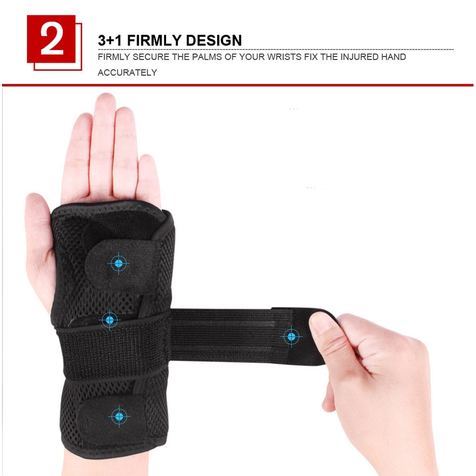 AOLIKES 1PCS Wrist Splints - Wrist Support Brace for Arthritis Tendonitis Night Sleep with Palm Cushion Pad Right Left Hand