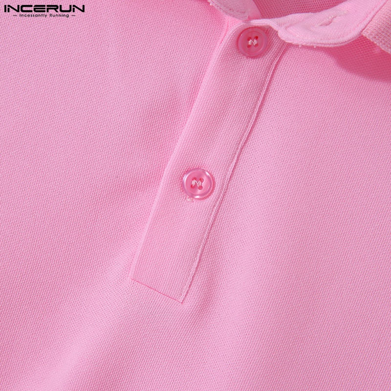 INCERUN Áo Thun Polo Tay Ngắn Có 3 Màu Thời Trang Trẻ Trung Cho Nam