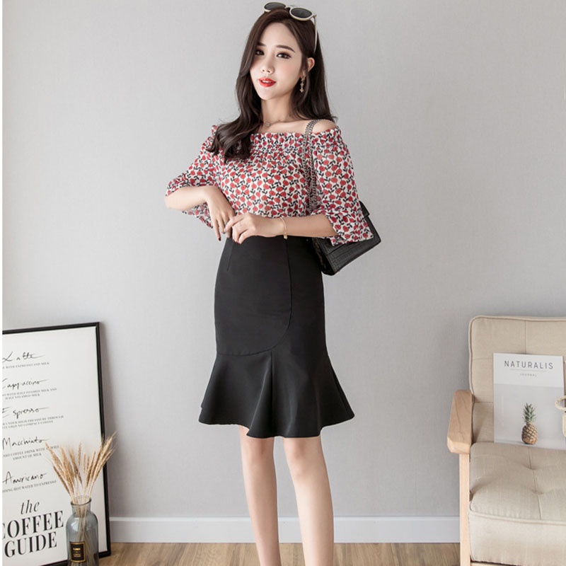 Chân Váy Đuôi Cá Màu Đen Đơn Giản Dễ Phối Đồ Thời Trang Cho Nữ