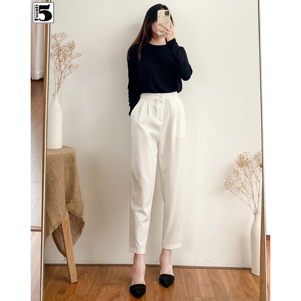 Quần công sở nữ dáng baggy lưng cao tôn dáng Twentyfive N628