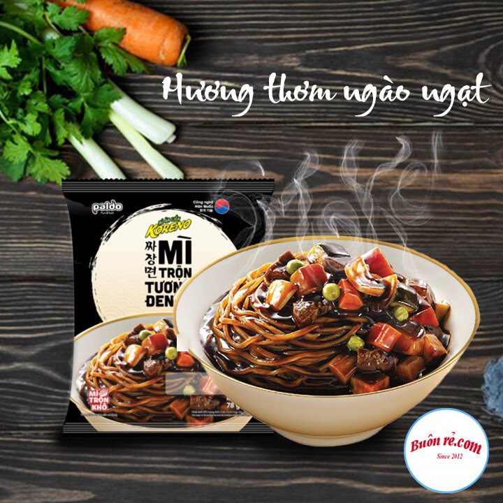 Thùng mì trộn tương đen KORENO nấu 4 phút hương vị thơm ngon - 01337