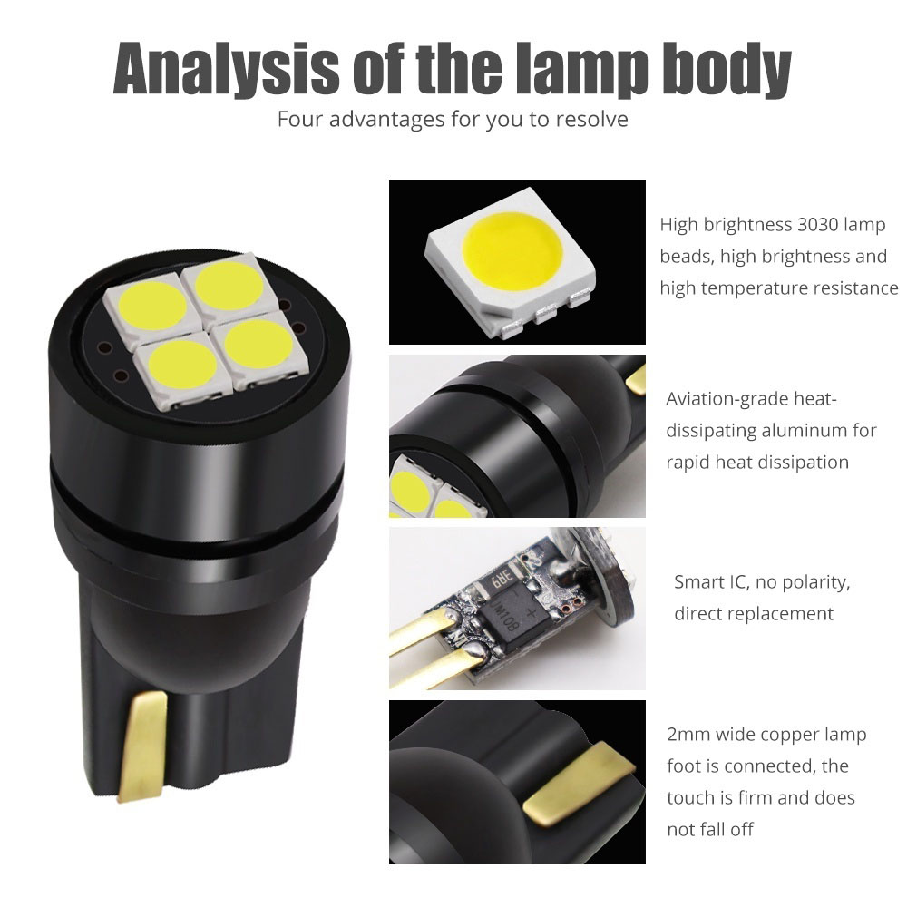 Đèn LED đọc sách [COD] T10 3030 4SMD không lỗi gắn trần xe hơi