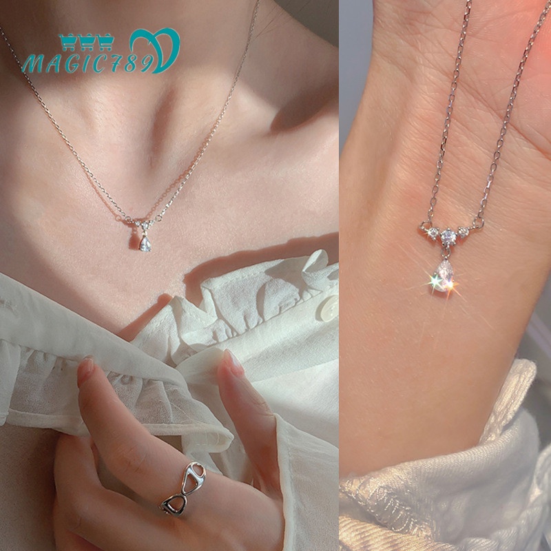 Mặt Vòng cổ Hình Giọt Nước Đính Đá Zircon Magic789