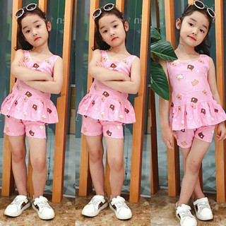 Bộ áo váy lanh thái kèm quần cho bé (ẢNH THẬT)