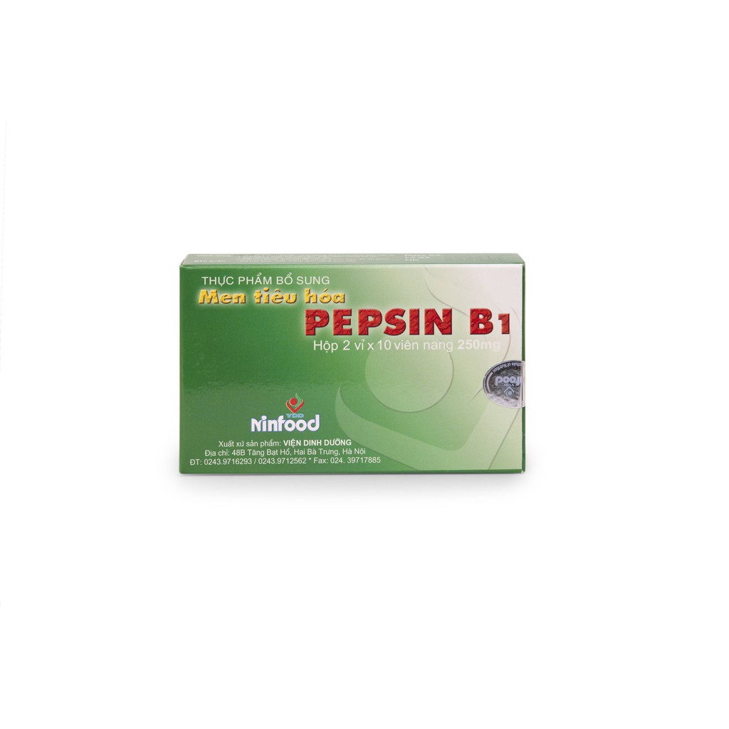 Men tiêu hóa Pepsin B1 - NINFOOD Viện Dinh dưỡng Quốc gia - hộp 20 viên
