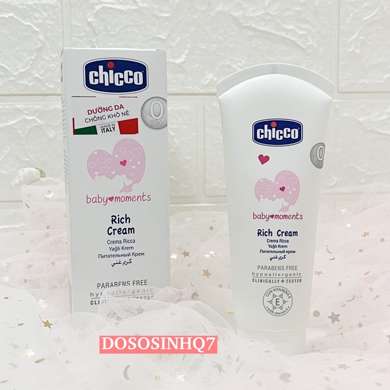 Kem dưỡng ẩm chứa Omega và Vitamin E Chicco 0m+