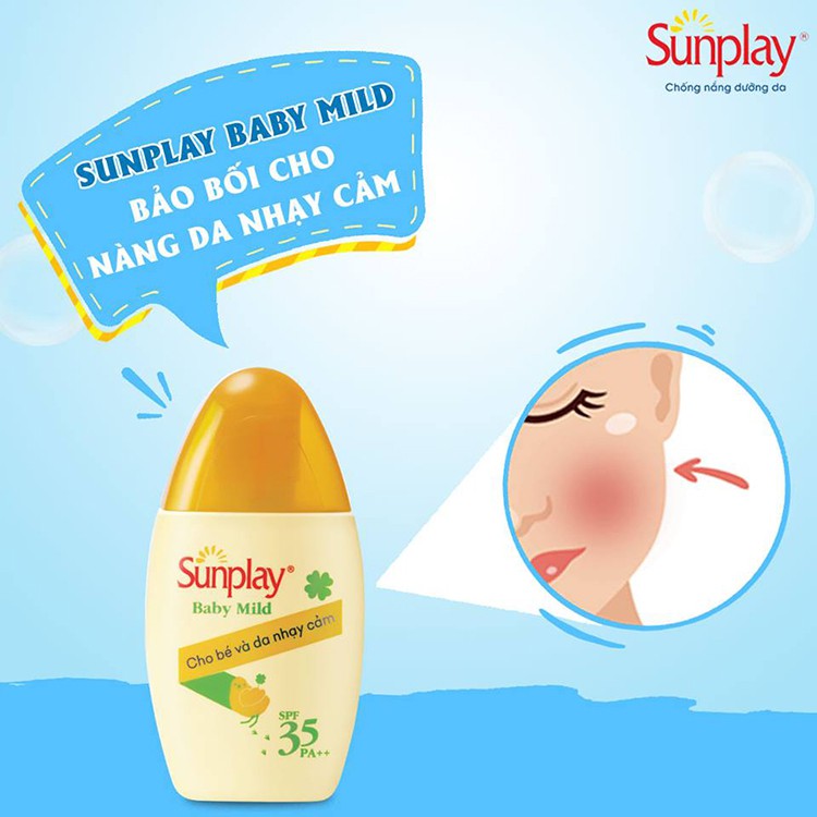 Kem chống nắng Sunplay Baby Mild SPF35+, PA++ cho bé và da nhạy cảm 30gr