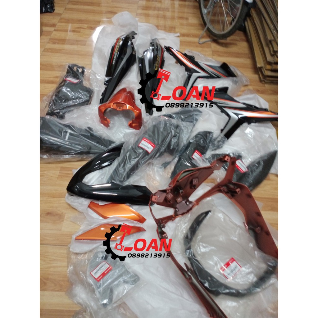 FULL DÀN ÁO WAVE RSX FI MÀU CAM ĐEN ZIN HONDA CHÍNH HANG