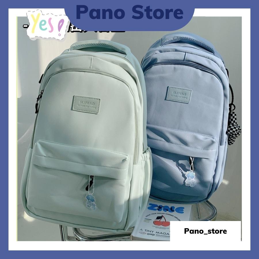 Balo nữ đi học basic màu pastel, cặp sách học sinh sinh viên nhiều ngăn size lớn vừa laptop 15.6 inch B392