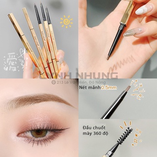 Chì kẻ chân mày 2 đầu  với một lõi xoay tự động chống thấm nước giữ màu lâu phai, và một đầu chuốt mày