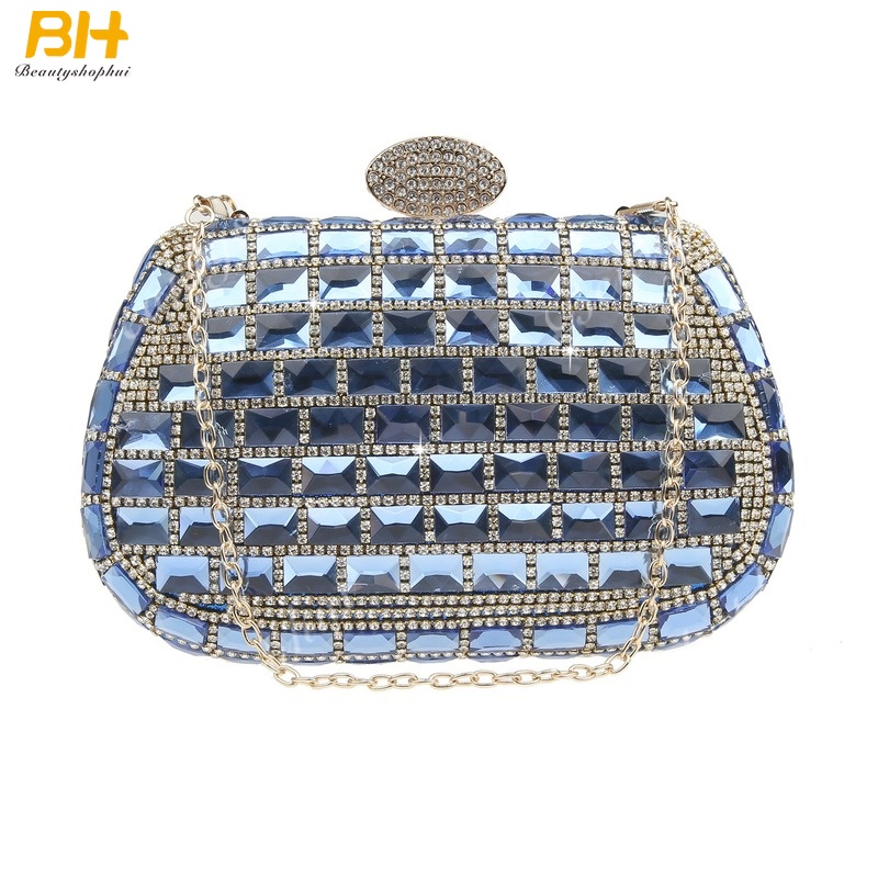 Ví Cầm Tay Đính Kim Cương Giả Lấp Lánh Sang Trọng Cho Nữ