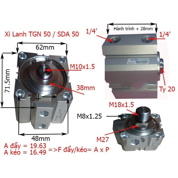 Xi lanh khí nén SDA 50