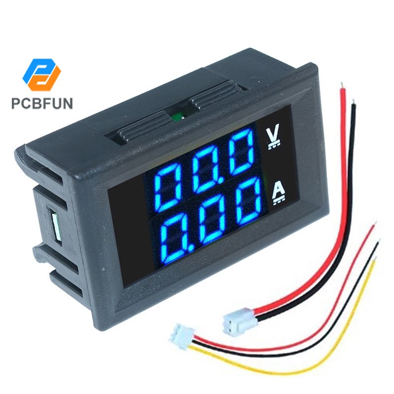 Vôn kế kiêm ampe kế màn hình LED 0.36&quot; DC 0-100V 10A kỹ thuật số