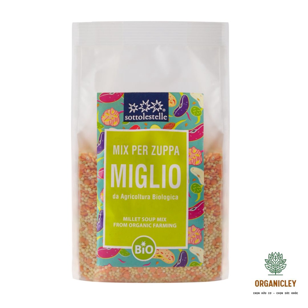 Hạt Dinh Dưỡng Hỗn Hợp 2 Loại Hạt Hữu Cơ 400g Sottolestelle Organic Mix Zuppa Miglio - Hạt Hữu Cơ Cho Bé - Organicley