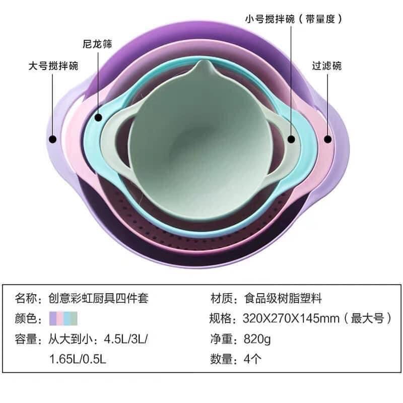 Set bát rổ nhà bếp đa năng cao cấp RAINBOW