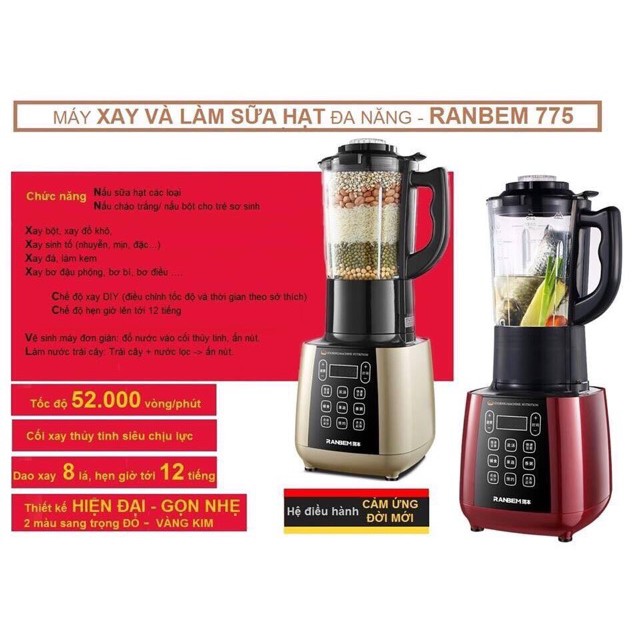 Máy xay nấu đa năng Ranbem RBM775 chính hãng chac