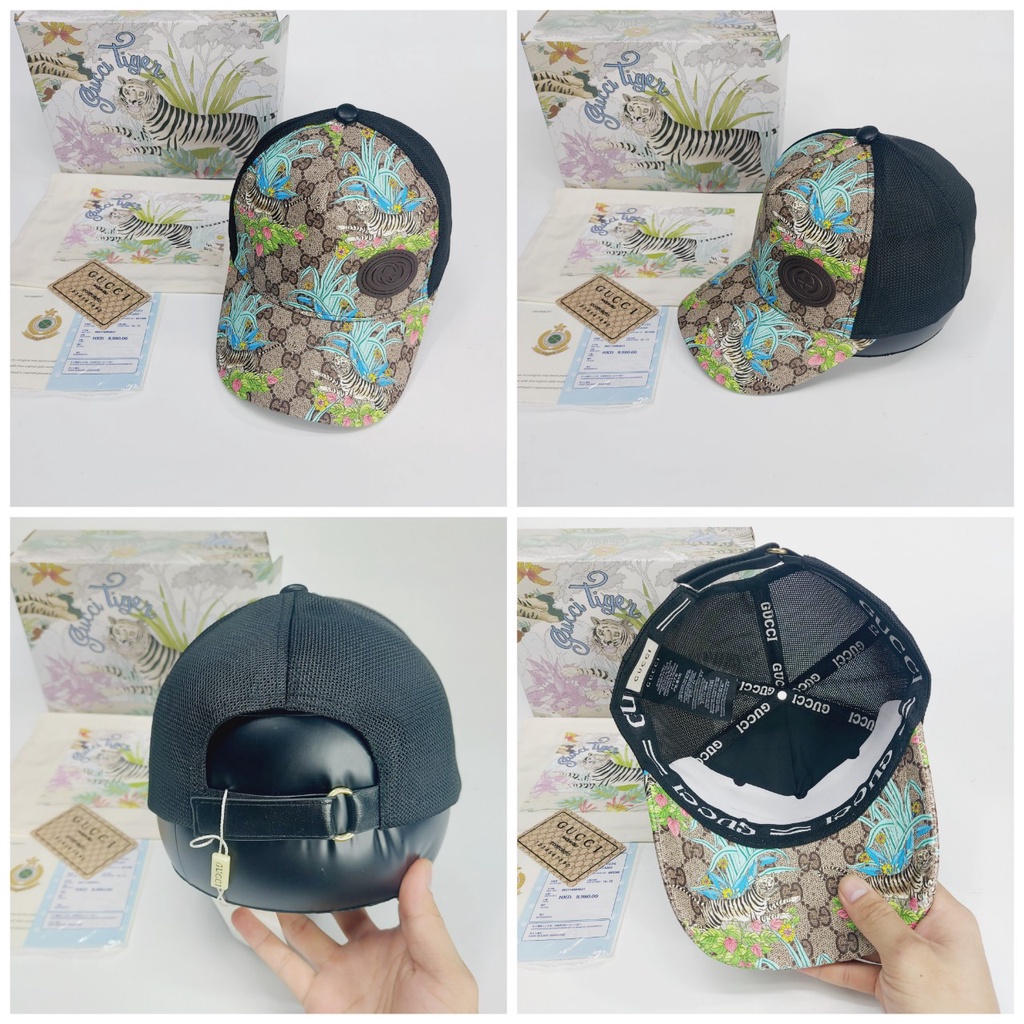 Nón kết Gc , Mũ hổ lúa quai da đen họa tiết cực đẹp full box hộp