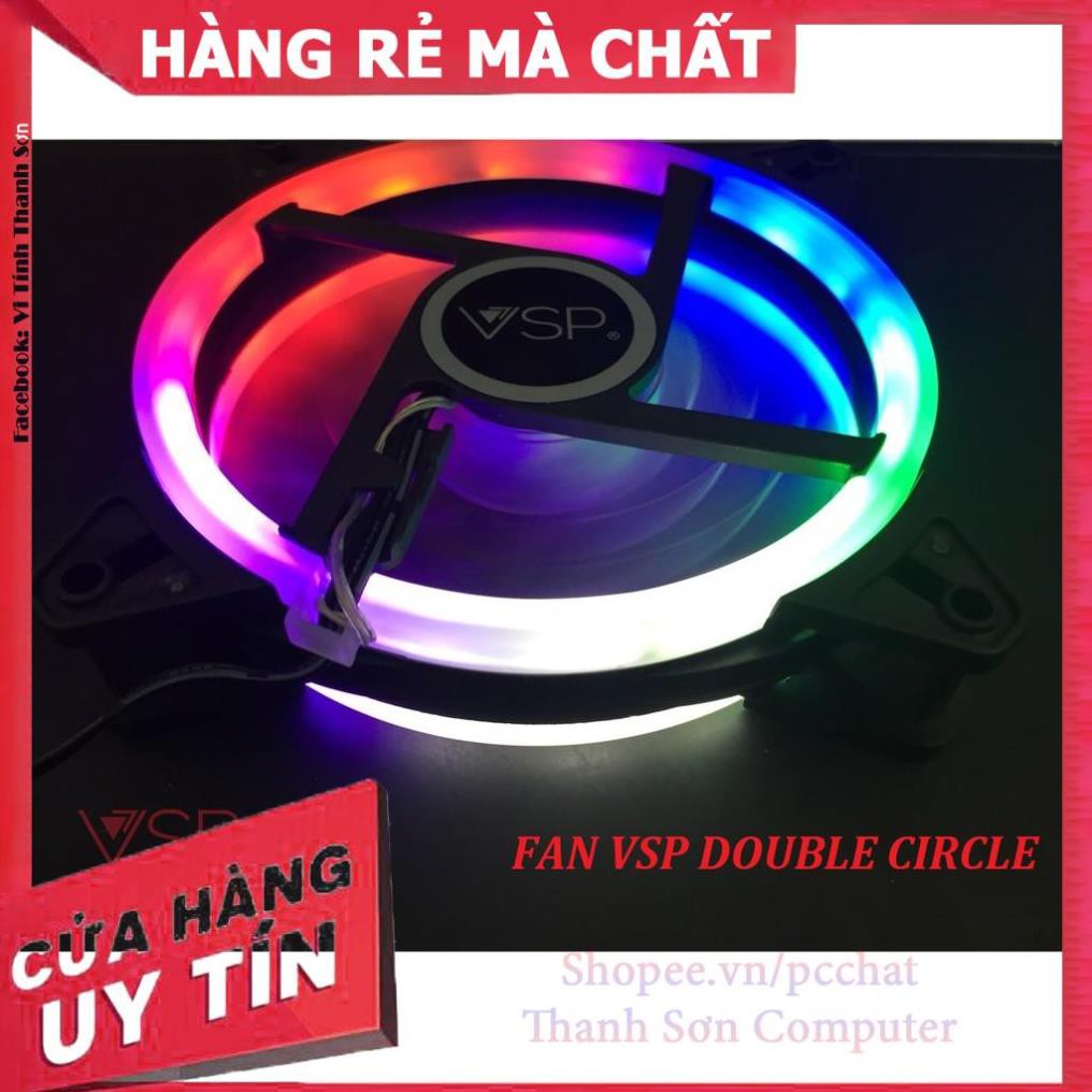 Fan Case VSP -12cm- LED DOUBLE CIRCLE - Linh Kiện Phụ Kiện PC Laptop Thanh Sơn