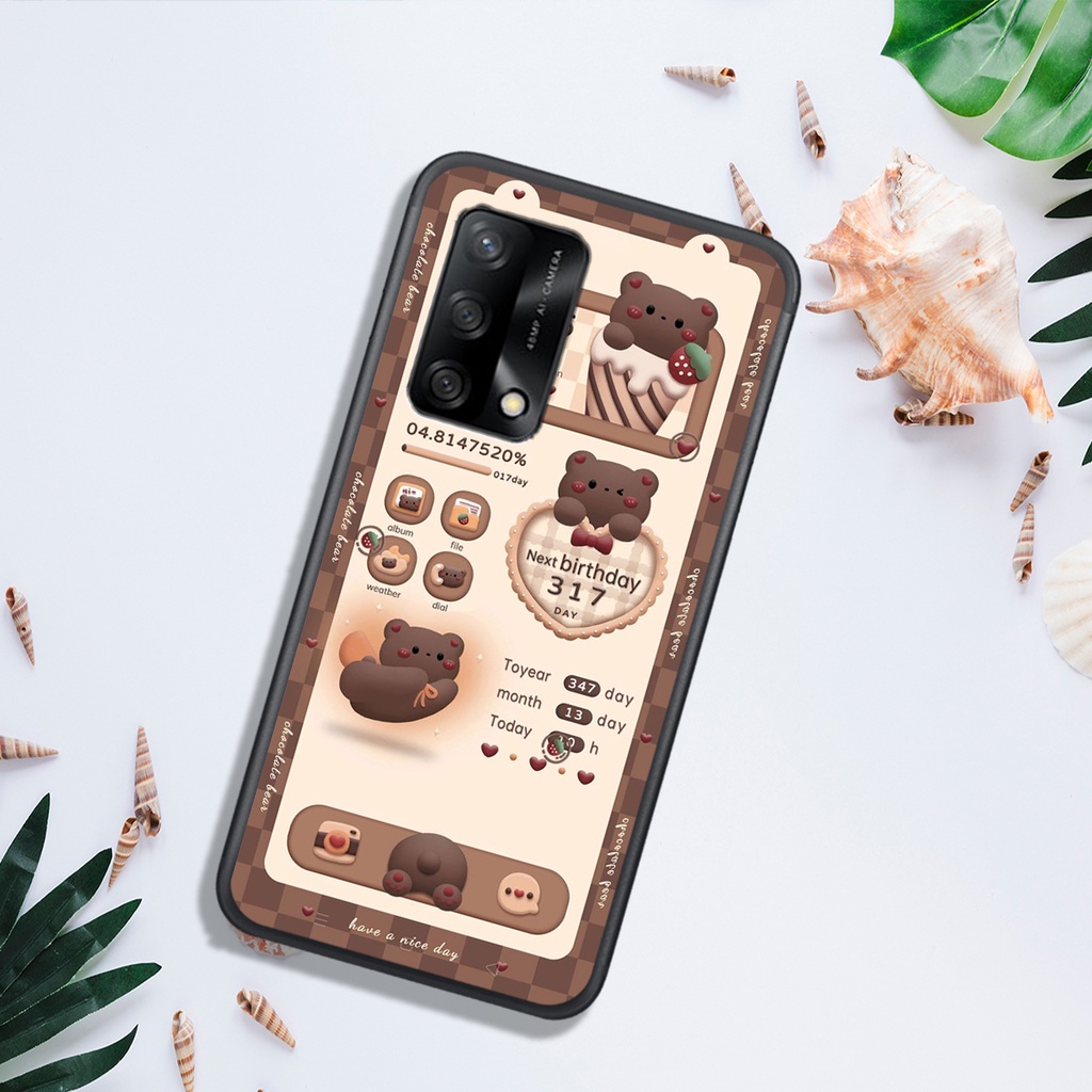 ỐP LƯNG OPPO A74 4G - A74 5G - A95 4G - A95 5G - A94, IN HÌNH GẤU NÂU CHOCOLATE ĐÁNG YÊU.