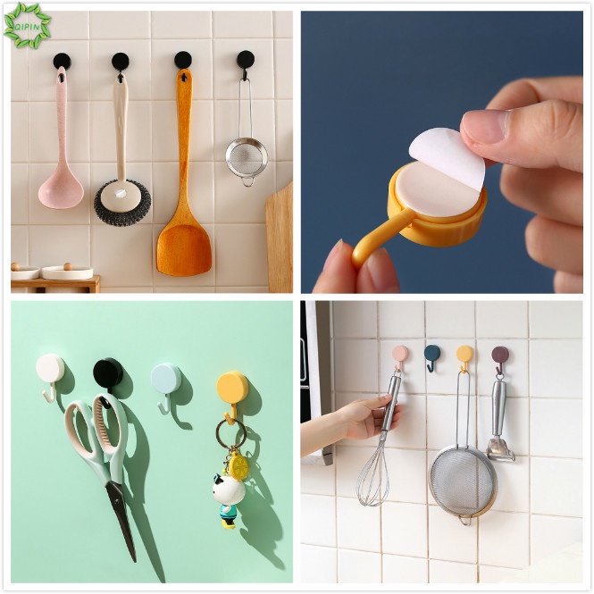 Set 5 móc treo đồ dán tường hình tròn thiết kế đơn giản tiện dụng