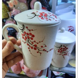 Cốc sứ có nắp men sáo
