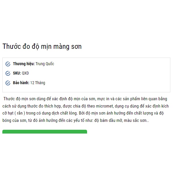 Thước đo độ mịn màng sơn Dải đo 0-50µm và Dải đo 0-100µm Chính Hãng