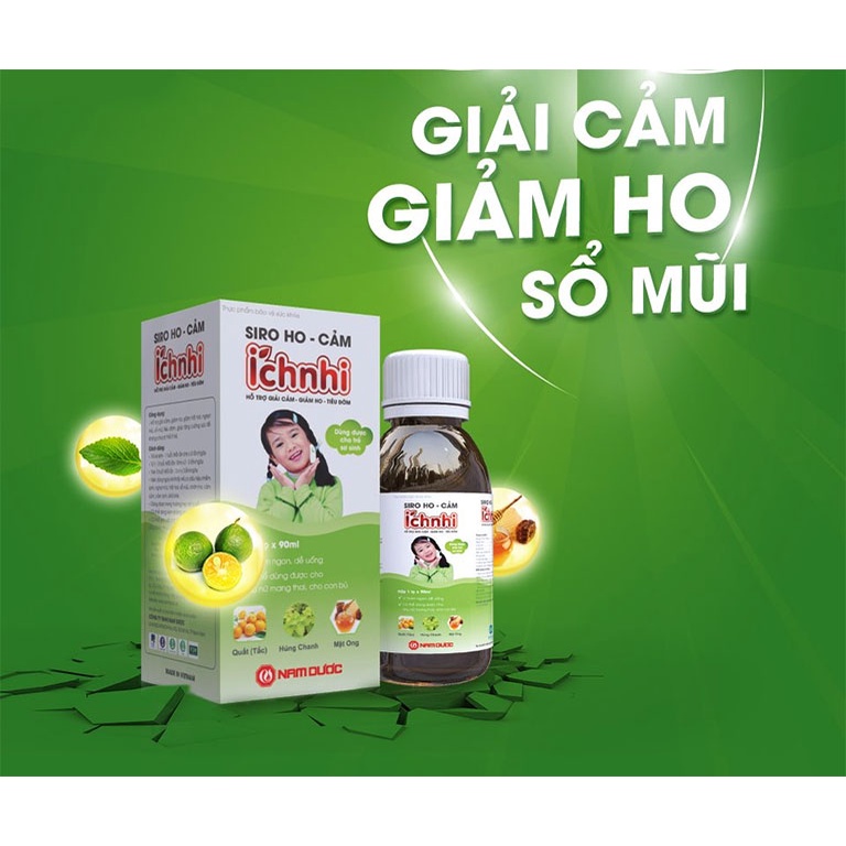 Siro ho Ích Nhi hỗ trợ giải cảm, giải ho, tiêu đờm, hắt hơi, sổ mũi cho bé (chai 90ml)