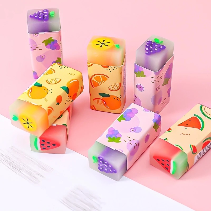Set 2 Gôm Tẩy Hình Trái Cây/Hoạt Hình Sáng Tạo