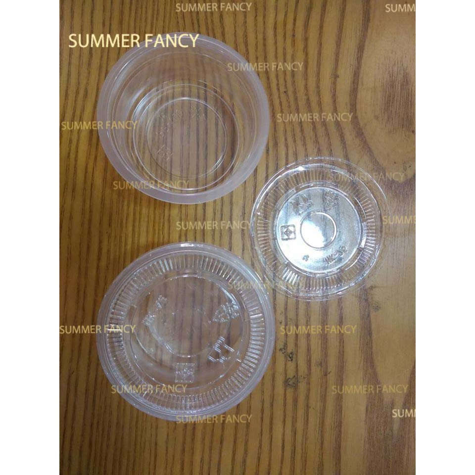 100 hũ sốt 60ml 80ml ly đựng nước chấm chén tương có nắp dùng 1 lần hũ - Plastic cup 2oz 2.5oz 59ml 74ml