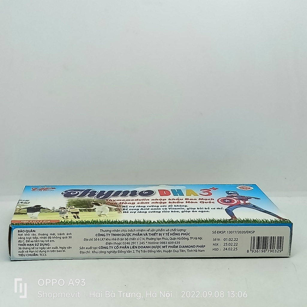 Thymo DHA 3+ hộp 20 ống cho bé khỏe mạnh thông minh vượt trội