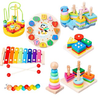Bộ đồ chơi gỗ Foxi-Đồ chơi trẻ em thông minh-xâu hạt làm toán Montessori-tay khéo léo-siêu rẻ