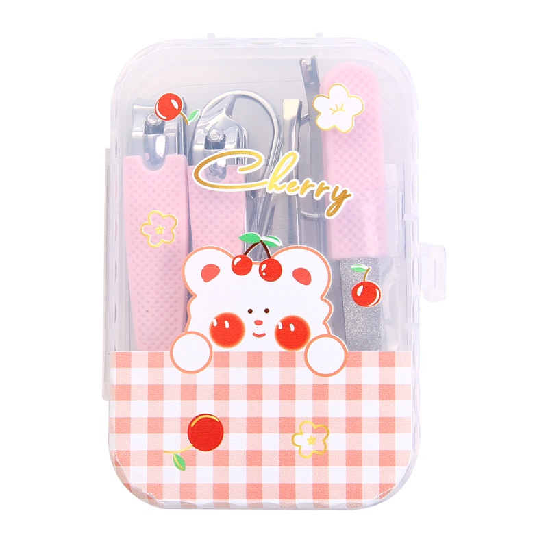 Bộ Kiềm Cắt Móng Tay 7 Món Bằng Thép Không Gỉ Có Hộp Họa Tiết Hoạt Hình Độc Đáo